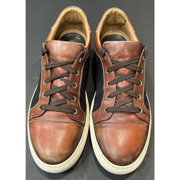 Men’s Di Bianco Scarpe Brown Leather Sneaker Shoe EU 44 US 11 - Picture 4 of 12